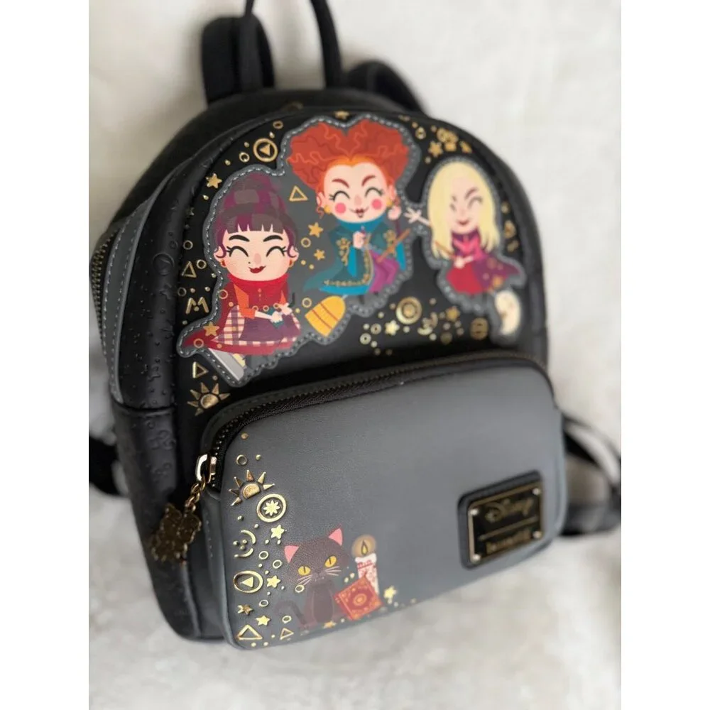 Disney Loungefly Hocus Pocus Mini Backpack Chibi Sanderson Sisters Binx black fa - Picture 11 of 12